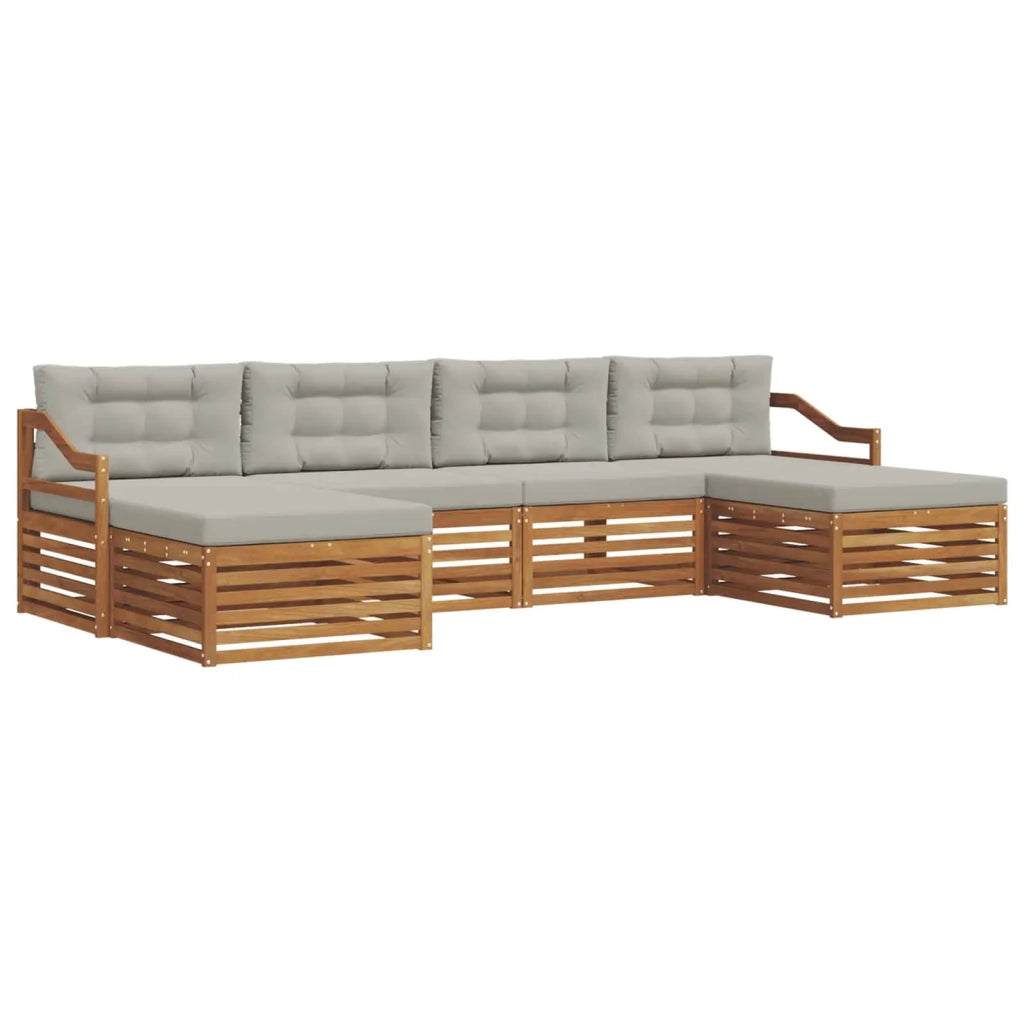 Set divani con cuscino 6 pcs Grigio Naturale e Chiaro 3373916