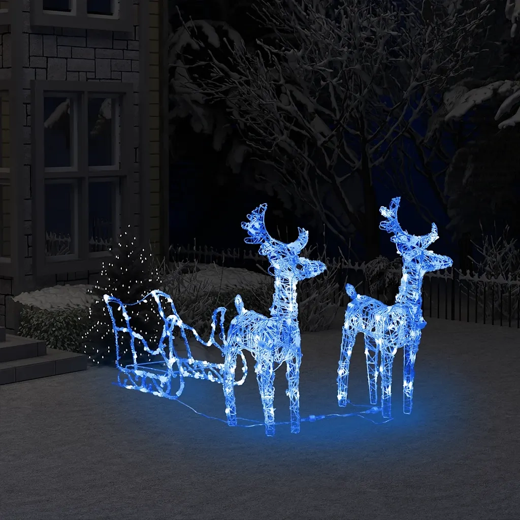 Decorazione Natalizia Renne e Slitta 160 LED 130 cm in Acrilico 328520