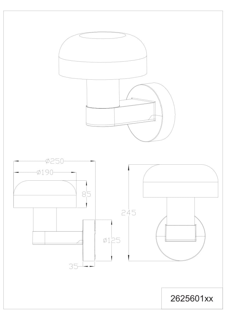 Applique da esterno, alluminio, antracite e legno, H 25 cm, Fraser