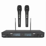 Trade Shop - Kit Radiomicrofoni Wireless 2 Canali Uhf Ricevitore Display Digitale Maxtech Kit-mic01 -
