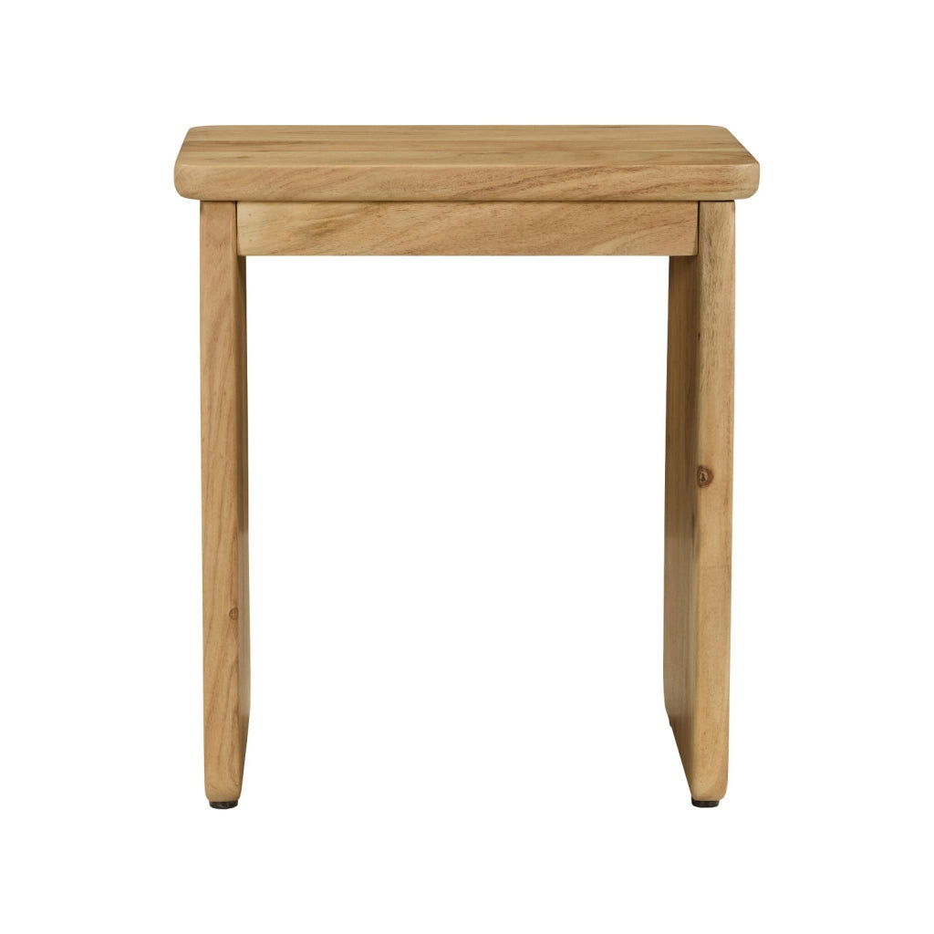 Comodino esotico in legno di acacia, marrone naturale