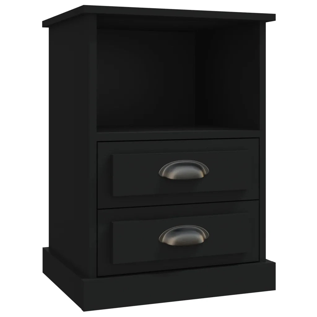 Set di 2 Comodini | Armadio da Notte | Mobiletto da notte Neri 43x36x60 cm