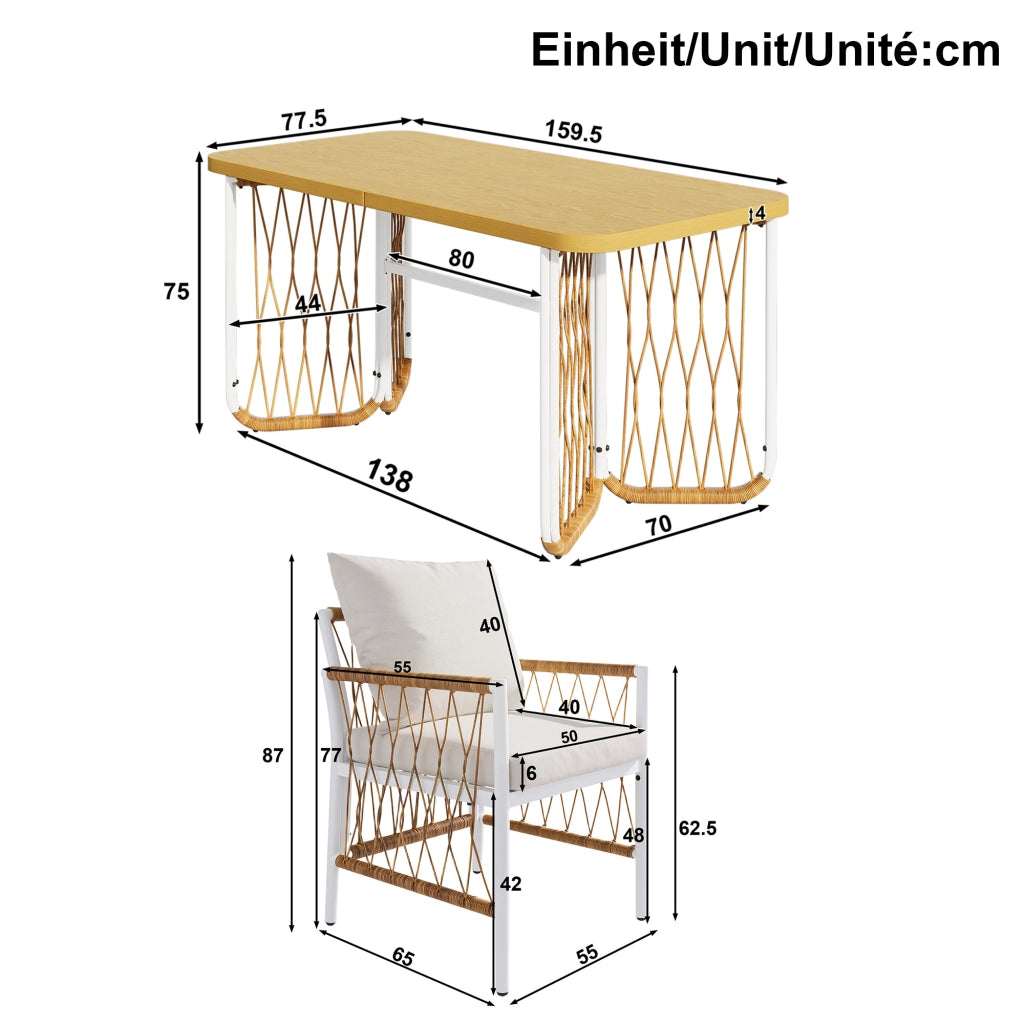 Set da Giardino con Cuscini ¨C MINIMAL ¨C Polyrattan, Braccioli, Antracite