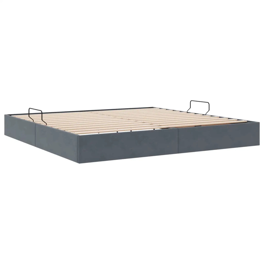 Letto ottomano Grigio Scuro 200 x 200 cm Velluto 3442905