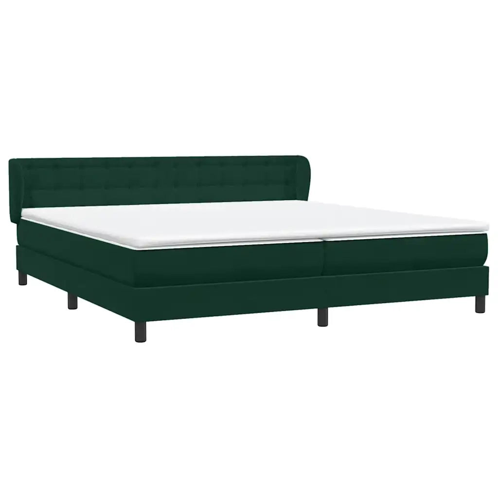 Giroletto a Molle con Materassi Verde Scuro 180x220 cm Velluto 3317916