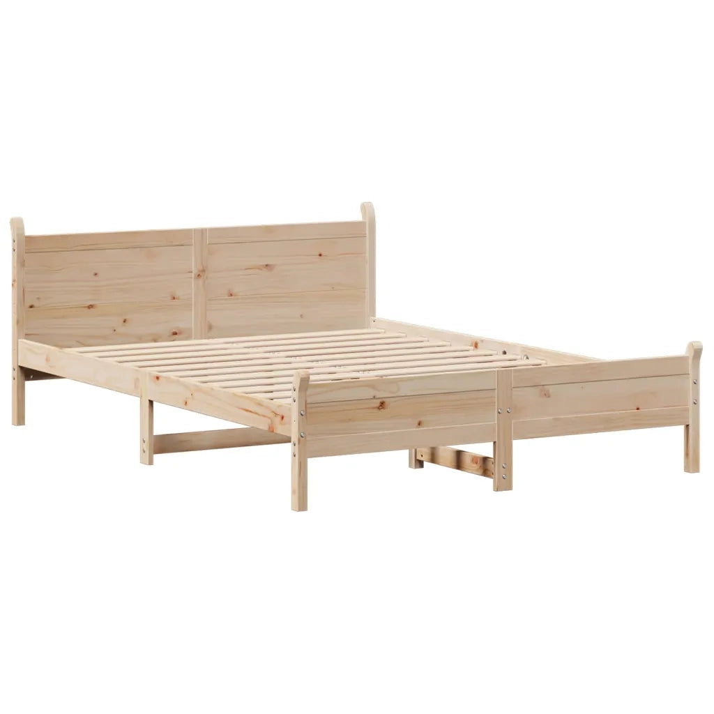 Letto senza Materasso-Struttura Letto 150x200 cm in Legno Massello di Pino 154990
