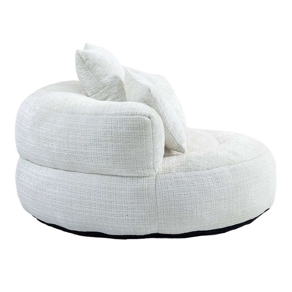 Chaise longue - Xylo - gaming chenille beige con 3 cuscini