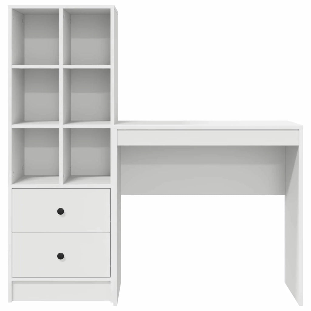 Scrivania con cassetto con lo scaffale 2 pcs Bianco 3337313