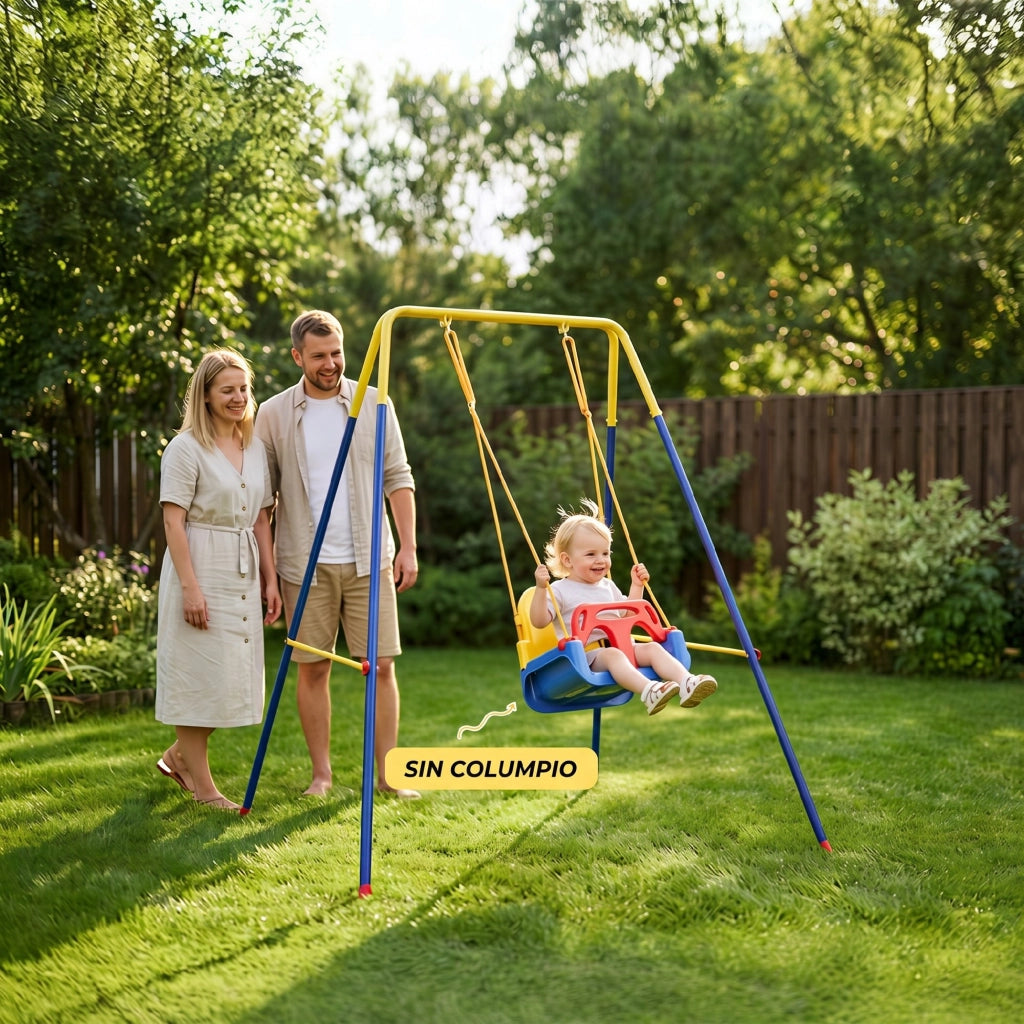 Altalena da Giardino Pieghevole per Bambini ¨C Minimal ¨C 128x155x157 cm Blu