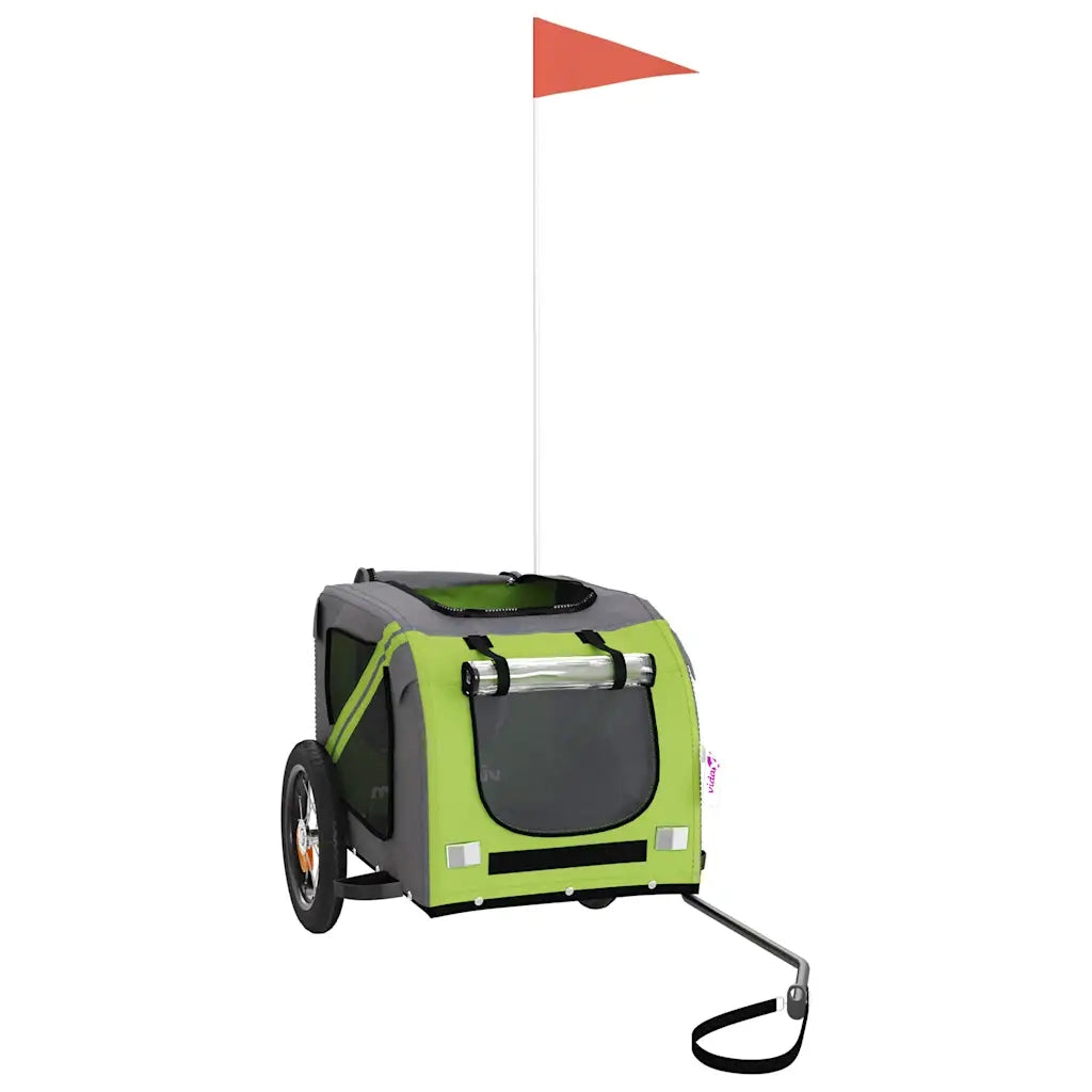 Rimorchio da Bici per Animali Verde e Grigio Oxford e Ferro 93878