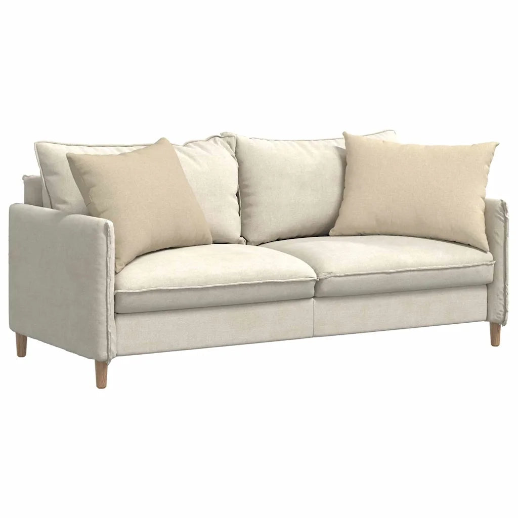 Cuscini da Divano 2 pz-Set di 2 Cuscini per Sofa Crema 70 x 50 cm Tessuto 183239
