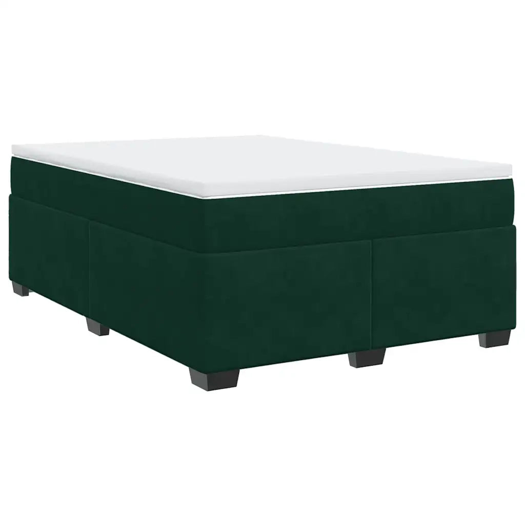 Giroletto a Molle con Materasso Verde Scuro 140x200 cm Velluto 3285290