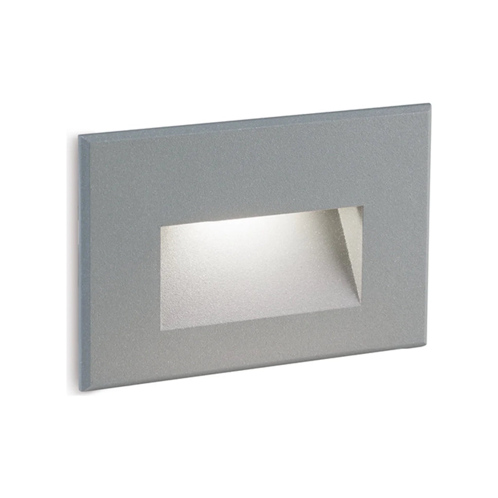 Segnapasso In Alluminio Svasato Liscio Grigio Led 3 W 300 Lm 3000K Spina