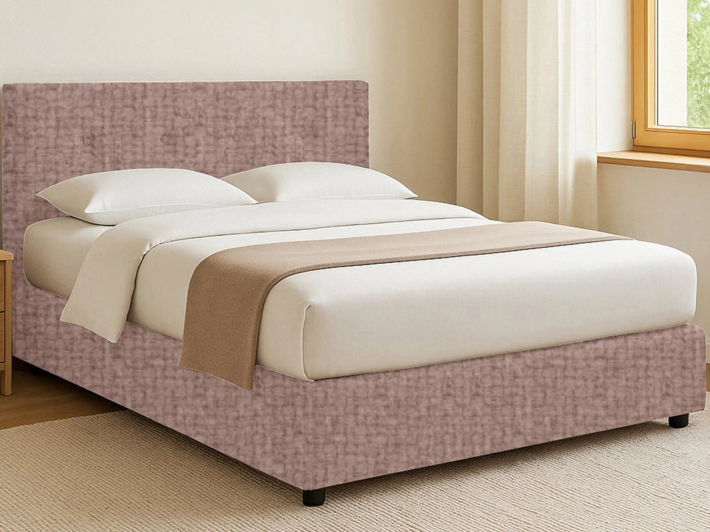 Ripon, Letto Singolo Sfoderabile Made in Italy, Rosa Antico
