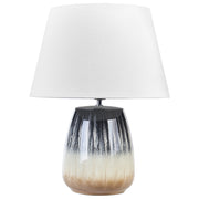 Lampada da tavolo in ceramica grigia e beige con paralume bianco 63 cm camera da letto soggiorno