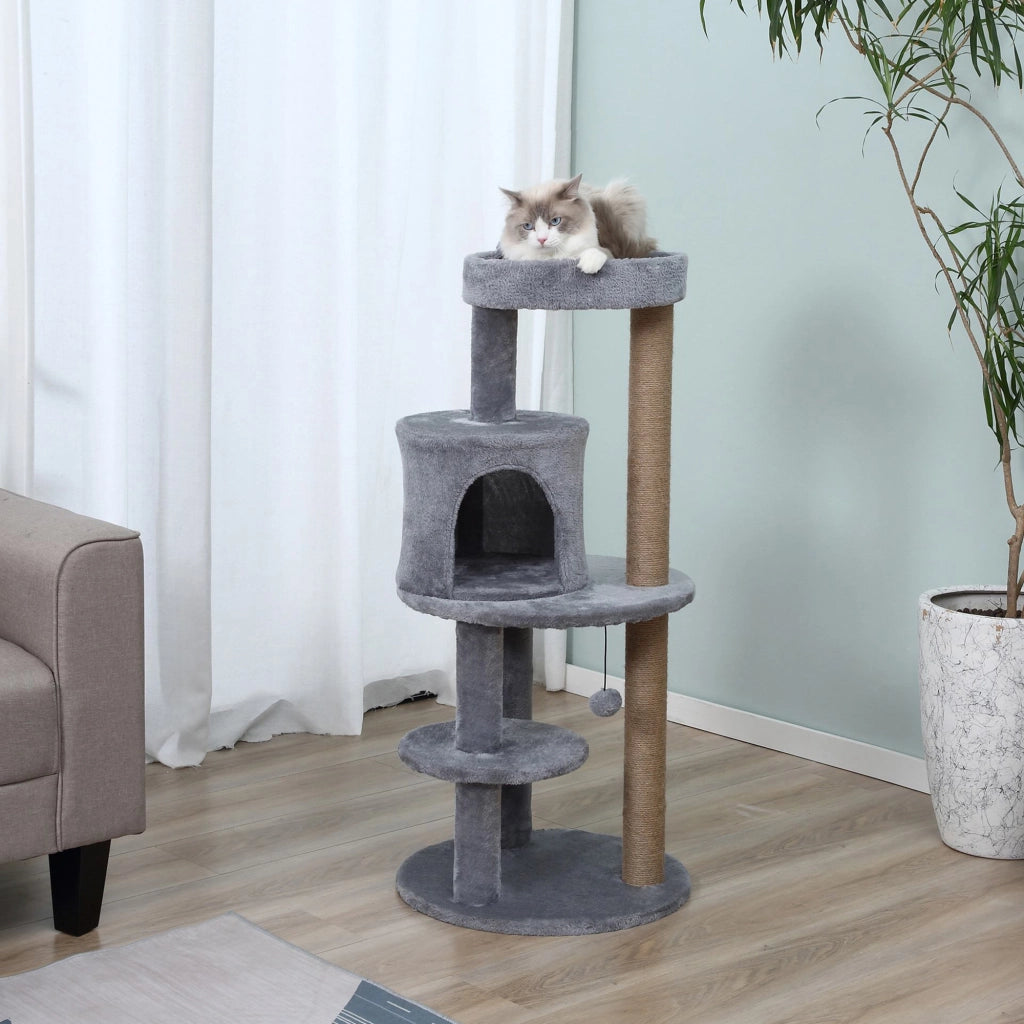 Albero per gatti con piattaforme e tiragraffi ¨C Minimal ¨C Grigio ?48x104 cm