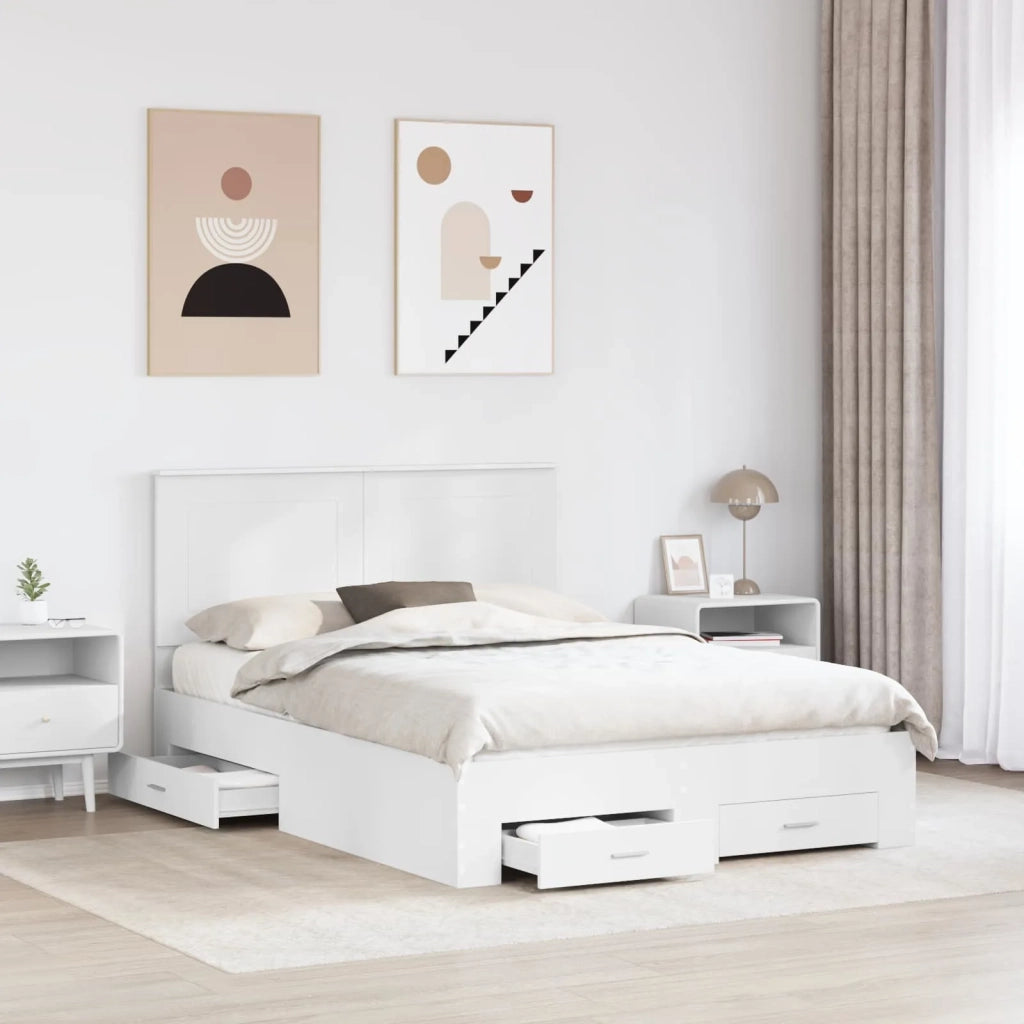 Struttura del letto Bianco 160 x 200 cm Legno multistrato 3409624