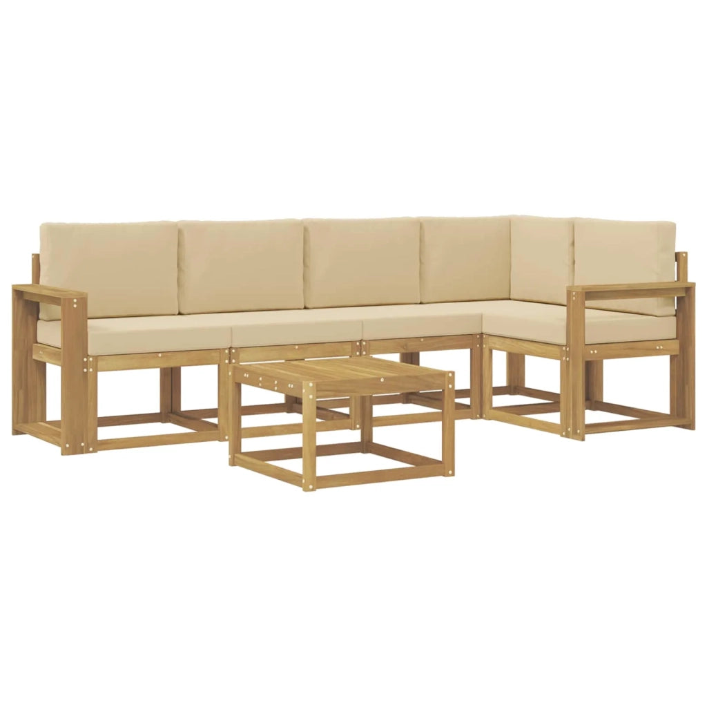 Set di divani da esterno 6 pz Bianco e Beige 3387672