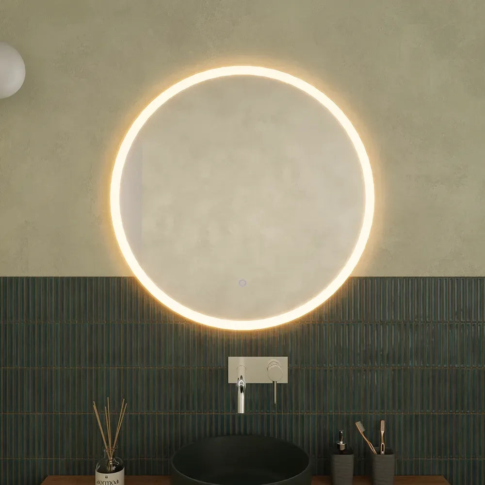 Specchio led Ø 80 cm touch screen luce calda/fredda | Beam