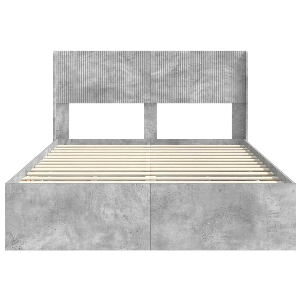 Struttura del letto con stoccaggio e testata Grigio Cemento 3414302