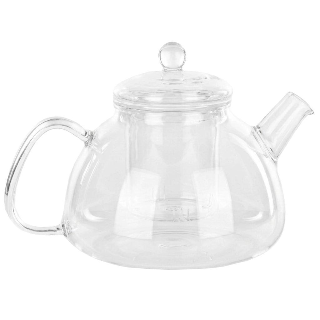 Teiera in vetro resistente al calore KADAX con infusore per tisane da 1,1 l e coperchio.