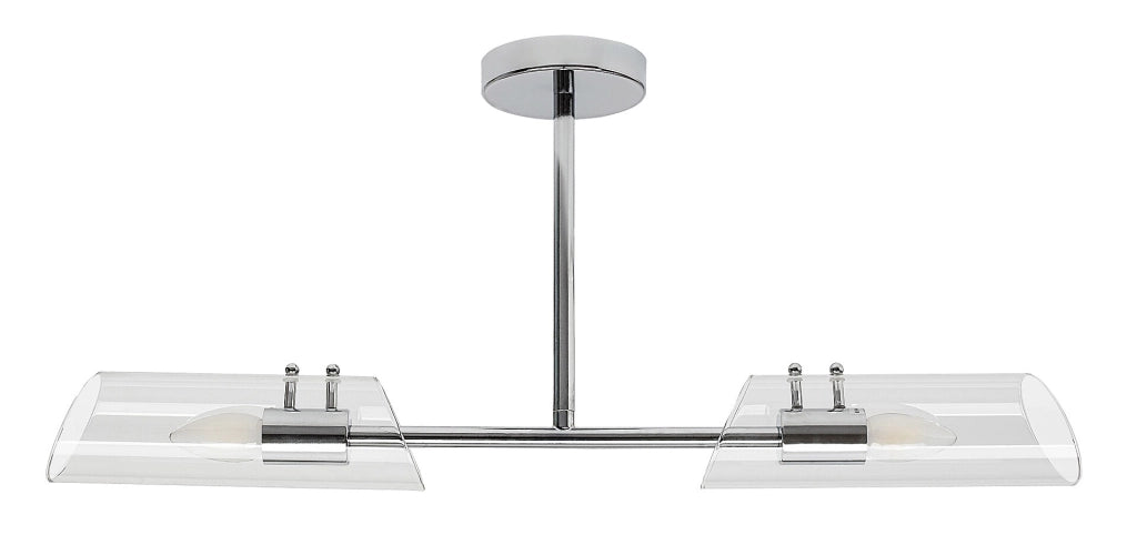Plafoniera bagno cromata 2 vetro E14 IP44 Rabalux