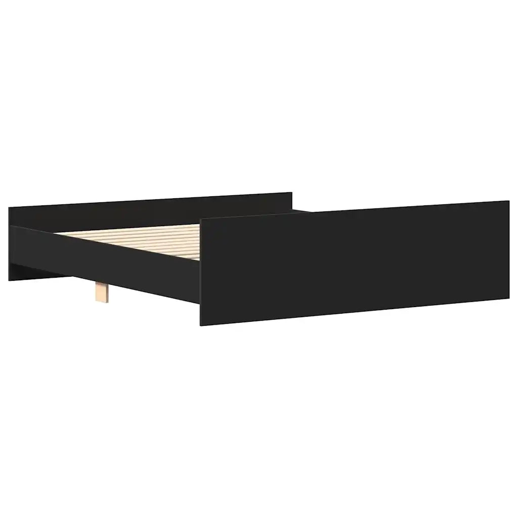 Giroletto con Testiera e Pediera Nero 200x200 cm