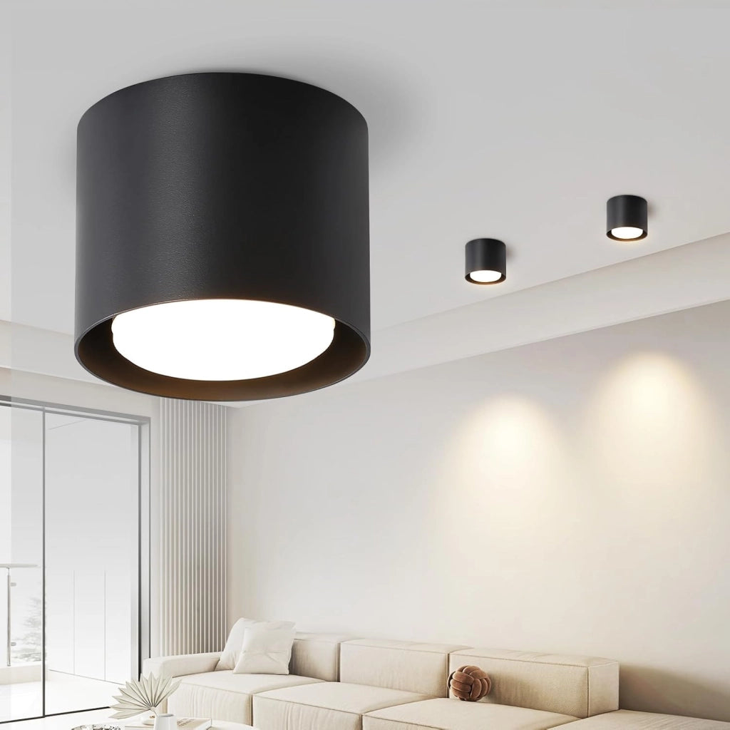 ZMH Lampada da soffitto LED nera moderna rotonda 5W per camera letto
