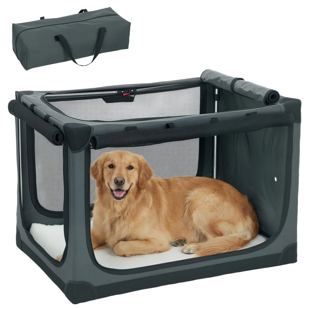 Casetta da trasporto per cani pieghevole con cuscino ¨C Minimal ¨C Verde 90x60x50 cm