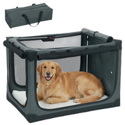 Casetta da trasporto per cani pieghevole con cuscino ¨C Minimal ¨C Verde 90x60x50 cm