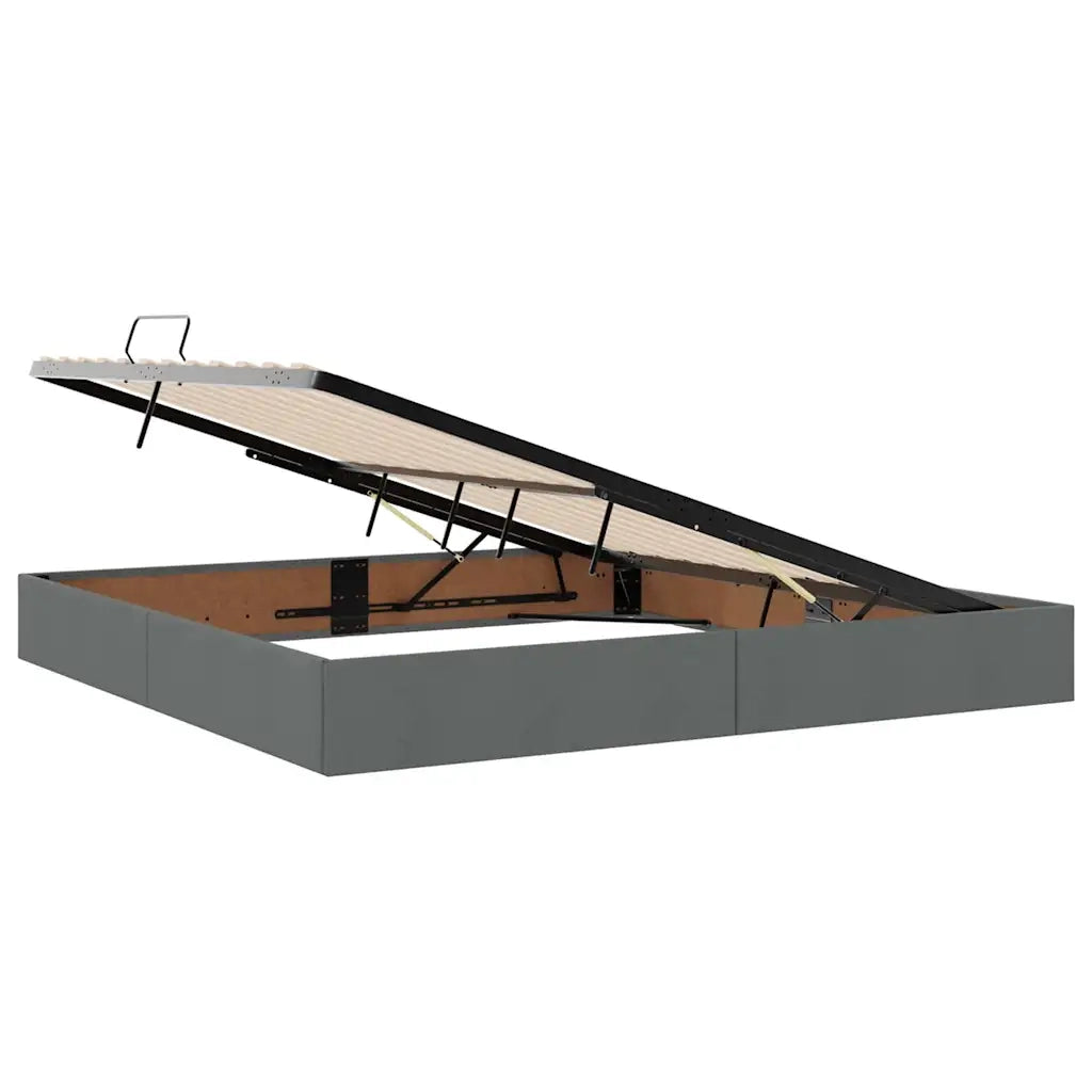Letto con contenitore e LED con led Grigio scuro 200 x 200 cm