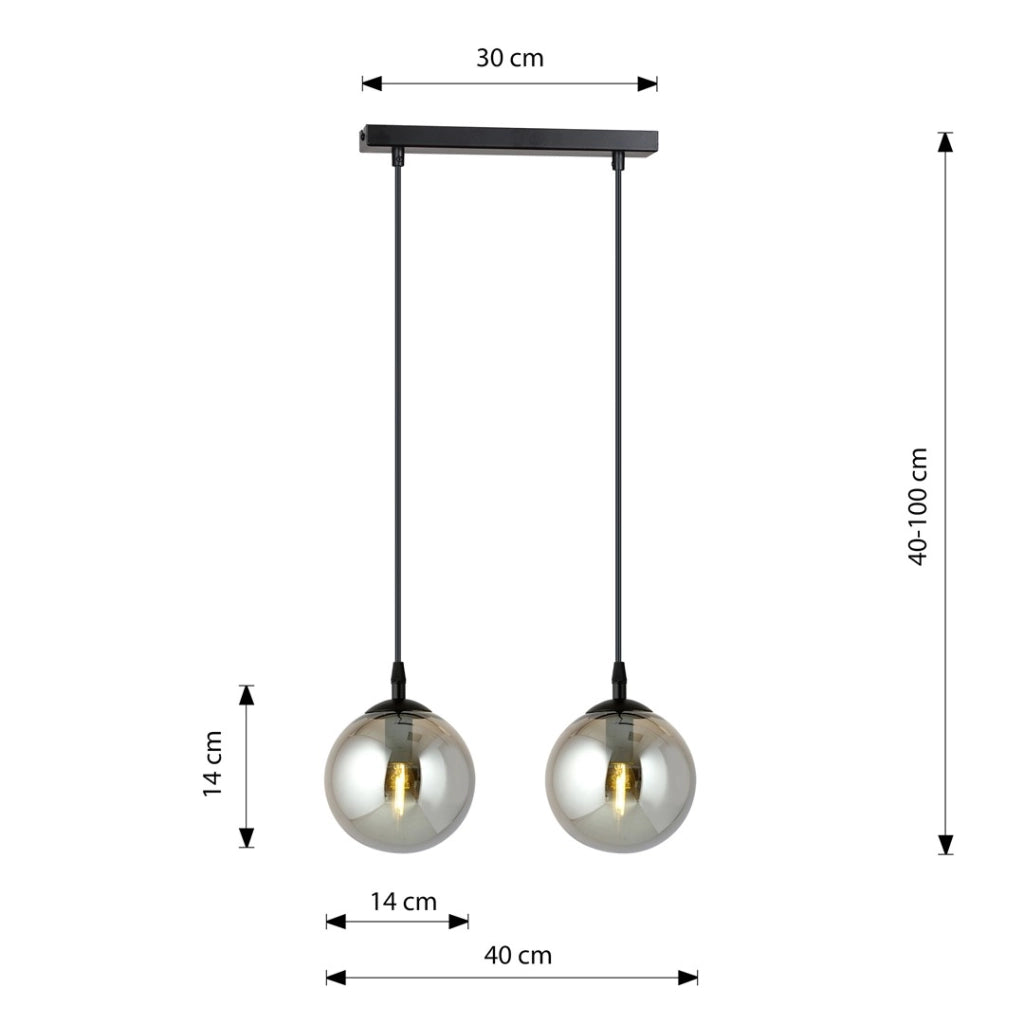 Lampada a sospensione Emibig Cosmo 2 2xE14 nero grafite