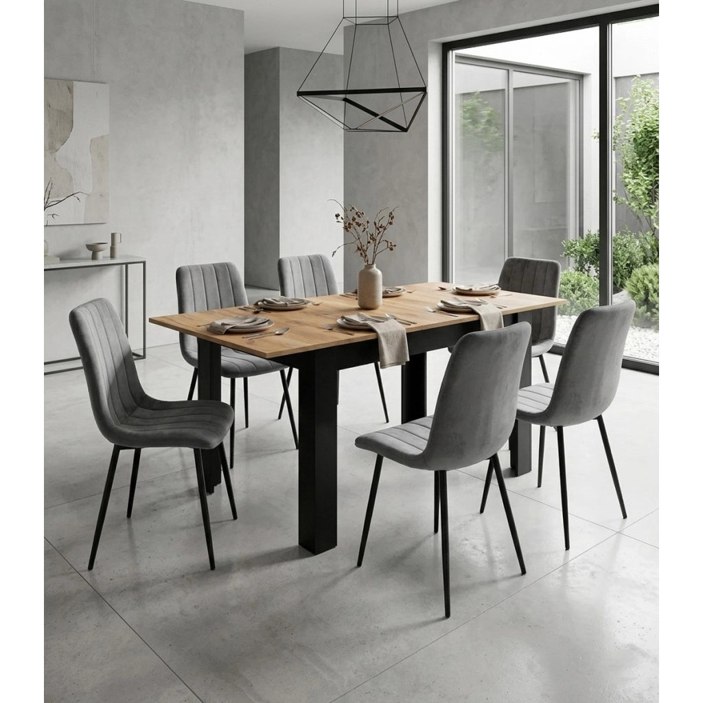 Tavolo allungabile Craft rovere e nero