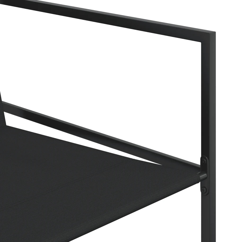 Set da Pranzo da Giardino 15 pz Nero in Textilene 3295126