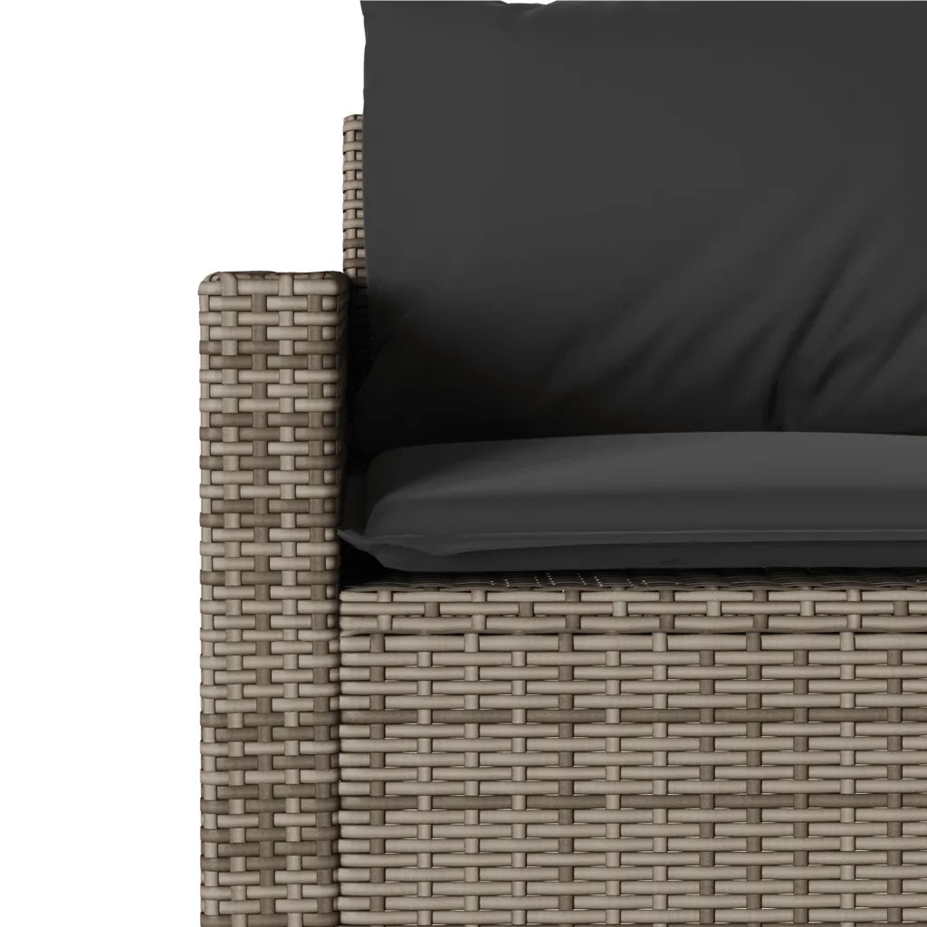Set da Pranzo da Giardino 2 pz con Cuscini in Polyrattan Grigio 366331