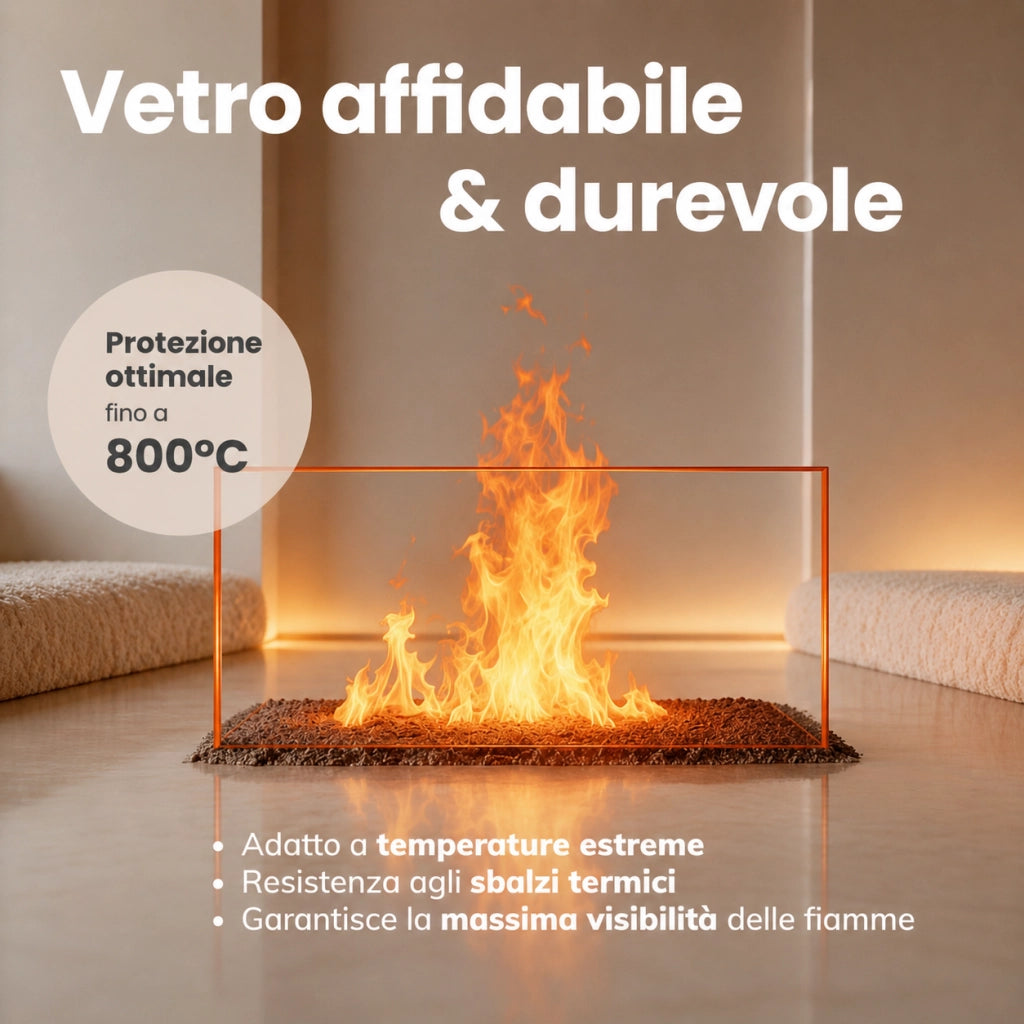 523 x 473 x 4 mm - Vetro per stufa a legna - vetro camino di ricambio - vetro per caminetto resistente al fuoco - France Vitre