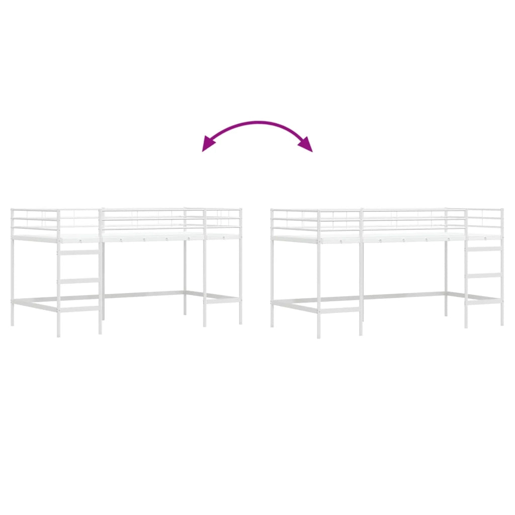 Struttura del letto loft per bambini-Giroletto per bambini Bianco 90 x 200 cm Acciaio