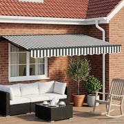 Cornice per Tenda Manuale con LED Antracite e Bianco 3,5 x 2 m 3420769