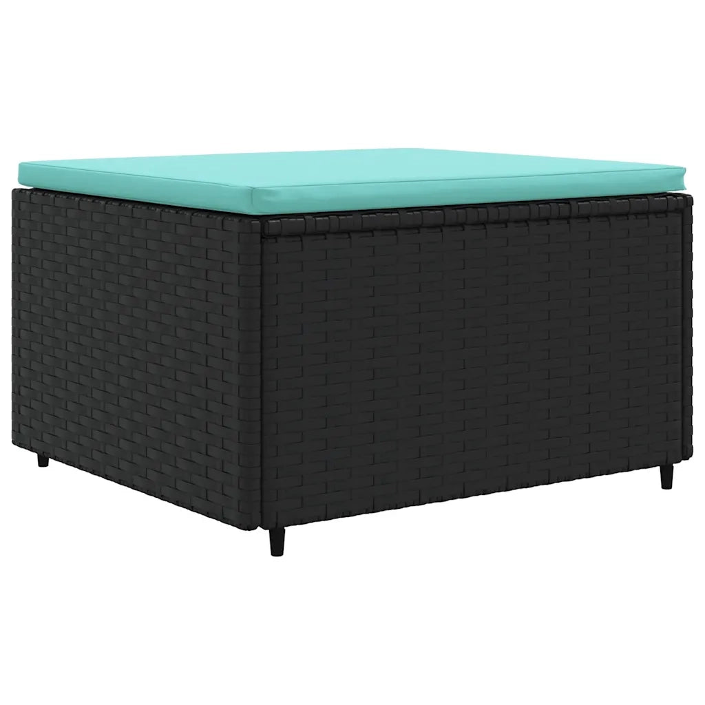 Set Mobili da Giardino con Cuscini 8 pz Nero in Polyrattan 3308236
