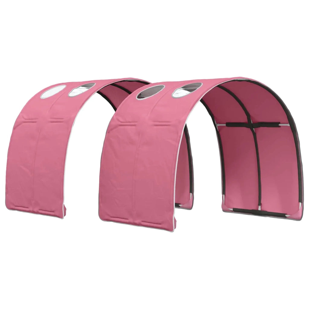 Letto con Tunnel 3 pcs Bianco e Rosa Legno multistrato