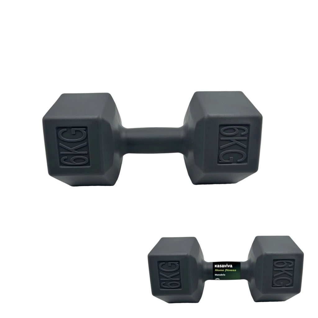 Manubrio Attrezzo Peso per Palestra Nero 6 Kg