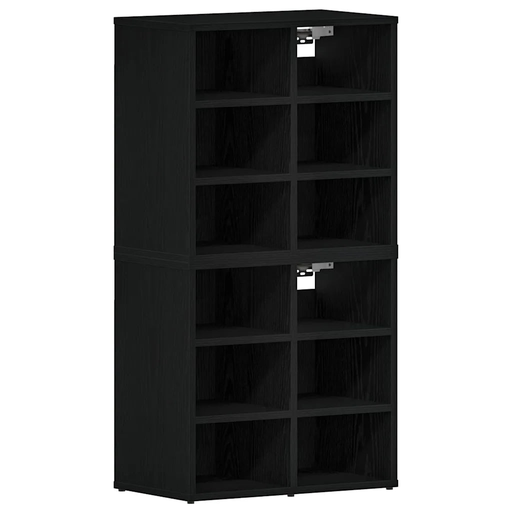 Mobile per scarpe 2 pcs Rovere Nero 52 x 30 x 50,5 cm 862790