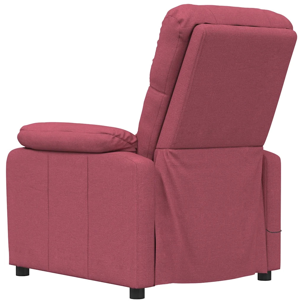 Poltrona Massaggiante Elettrica Rosso Vino in Tessuto 289675