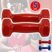 Trade Shop - Coppia Di Manubri In Vinile Da 5 Kg Ognuno Manubri Pesi Palestra Fitness -