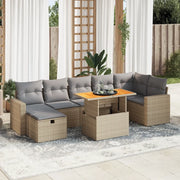 Set Divano da Giardino 5 pz con Cuscini Beige Polyrattan Acacia 3328011