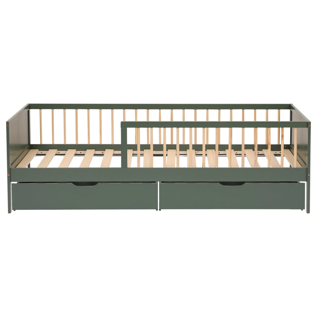 Letto per bambini 190x90cm verde con cassetti ADAM