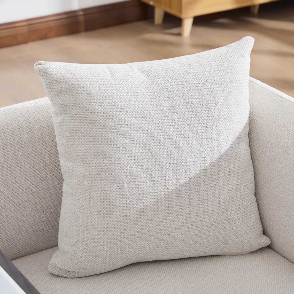 poltrona con tavolino laterale; tasche laterali; ciniglia beige