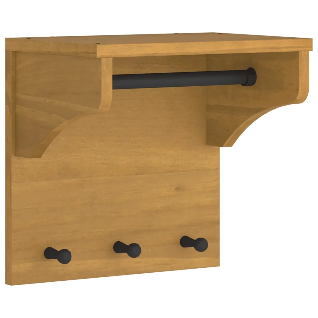 Appendiabiti da Parete SANDNES 43x30x42 cm in Legno di Pino 4010455