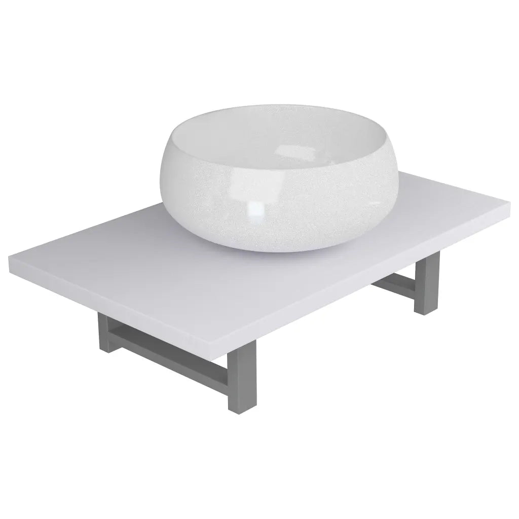 Set Mobili da Bagno | Armadio da bagno 2 pz Ceramica Bianco