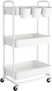 Carrello con 3 livelli - versatile e pratico - 1 pezzo - bianco - plastico